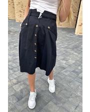  Летняя юбка миди с оригинальным поясом LUREX - черный цвет, M (есть размеры) фото 3431062677
