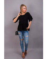  Хлопковая блуза с цветочной вышивкой LUREX - черный цвет, M (есть размеры) фото 1859437761