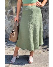  Красивая юбка с пуговицами спереди PERRY - зеленый цвет, L (есть размеры) фото 2699889375