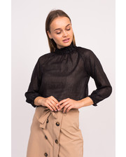  Стильная блузка с жемчугом LUREX - черный цвет, S (есть размеры) фото 1402947746