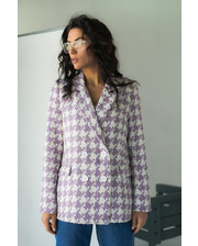  Модный пиджак в гусиную лапку PERRY - лавандовый цвет, M (есть размеры) фото 1892544313