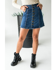  Стильная джинсовая юбка с пуговицами JEANS - джинс цвет, S (есть размеры) M фото 2046385043