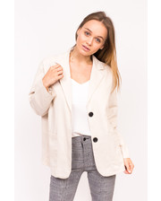  Классический женский пиджак M collection - бежевый цвет, M (есть размеры) фото 807033063