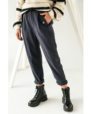  Красивые брюки с завышенной талией Crep - синий цвет, L (есть размеры) фото 1799878496