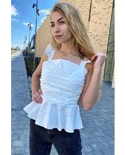  Элегантная летняя блузка QJBM - белый цвет, S (есть размеры) фото 734364721