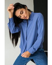  Блуза женская с классическим воротником LUREX - синий цвет, L (есть размеры) фото 3161223642