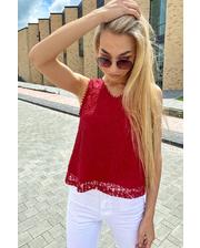  Летняя блузка без рукавов Rong Rong - бордо цвет, M (есть размеры) фото 143902406