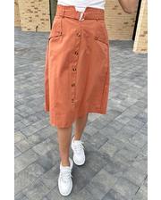  Летняя юбка миди с оригинальным поясом LUREX - св-коричн цвет, M (есть размеры) фото 2558047518