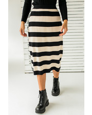  Длинная трикотажная юбка с широкими полосками LUREX - черный цвет, M (есть размеры) фото 3253870943