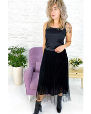  Плиссированная юбка миди люрекс Jean Louis Francois - черный цвет, S/M (есть размеры) фото 3112486744