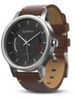 GARMIN V?vomove Premium, Stainless Steel with Leather Band