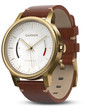 GARMIN V?vomove Premium, Gold-Tone Steel with Leather Band