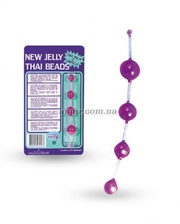 Анальные шарики «New Jelly Thai Beads» фиолетовые фото 1945848641